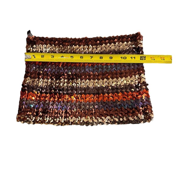 VTG 70s Toppettes By A. Brod Sequins Striped Silver Black Rainbow Disco Tube Top - Picture 6 of 10